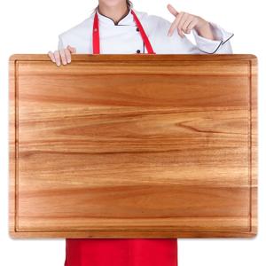 20" XL Extra Large Wooden Cutting Boards for Kitchen Charcuterie Boards Hardwood Solid Chopping Board Big Acacia Wood Cutting Board Meat Serving Cheese Board Thick Butcher Block Turkey Carving Board, 20"L x 15"W
