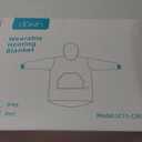 Dowin Heated Wearable Blanket Battery Powered, Come with 5000mAh Portable Rechargeable Charger, Cordless Wireless USB Fannel Sherpa Oversized Hoodie Sweatshirt, Machine Washable, Christmas Red