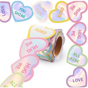 Fuutreo 32.8 ft Valentine Heart Bulletin Board Borders Conversation Heart Bulletin Border Decoration Office Scalloped Trim for School Fiesta Valentine Wedding Party Classroom Decoration (Multicolor)