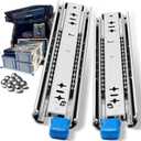Heavy Duty Locking Drawer Slides 264 lb Load Capacity Full Extension Ball Bearing 12 14 16 18 20 22 24 26 28 30 32 34 36 38 40 Inch Side Mount Rails with Lock Industrial Tool Box Runner 1 Pair