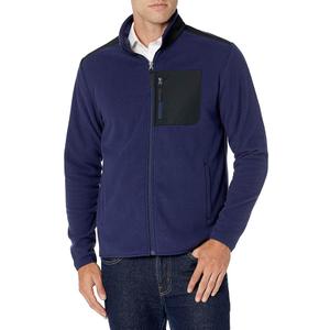 Amazon Essentials Men's Full-Zip Fleece Jacket (Available in Big & Tall), Black Navy Color Block,3 pcs Medium