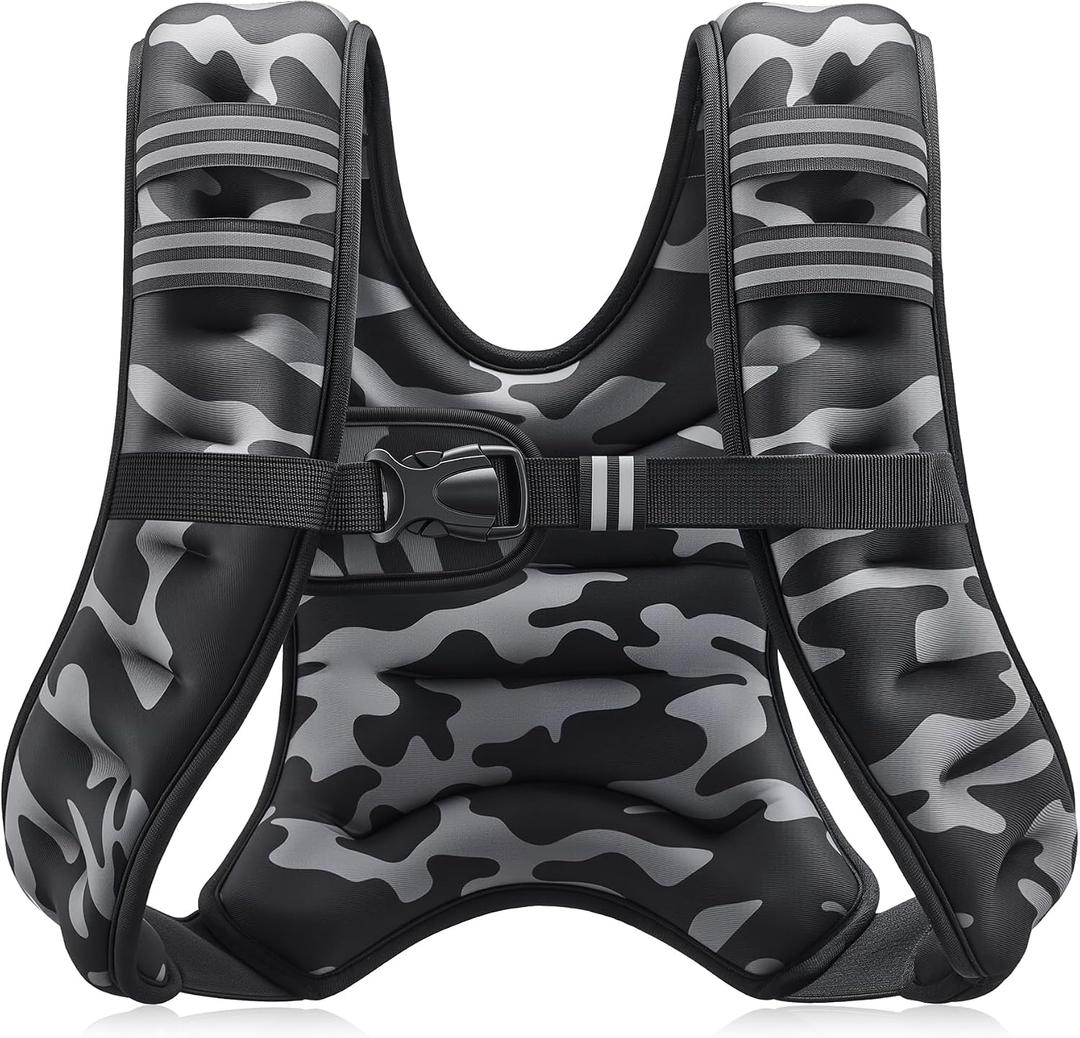 ZELUS Weighted Vest, 8lb Weight Vest with Reflective Stripe for Workout, Strength Training, Running, Fitness, Muscle Building, Weight Loss, Weightlifting