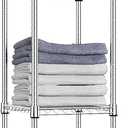 Storage Shelves Adjustable, 4 Tier Shelving Units for Storage with Wheels, Corrosion Resistant Wire Shelving Unit for Kitchen Closet Bathroom Office, Chrome 11.8" D x 11.8" W x 48.1" H