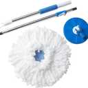 Clorox Microfiber Spin Dry Microfiber Mop and Bucket System, Blue/White