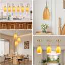 Viinew Mini Glass Pendant Light 4.72" Walnut Wood Grain Pendant Lights 1-Pack Handblown Art Oval Glass Hanging Pendant Light for Kitchen Island Dining Room Living Foyer Hallway Entry Brushed Gold