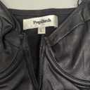 Popilush Body Suits for Womens Tummy Control - Faux Leather Bodysuit Deep V Neck Thong Sleeveless Corset Tank Top, Large