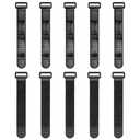 Trilancer Elastic Cinch Straps with Anti-Slip Strips, 6’’ x 1’’ (10 Pack) Heavy Duty Multipurpose Hook and Loop Straps for Extension Cords, Cables, Ropes,Hoses, Bike,Pant Garters,Garage and Workshop