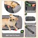 BurgeonNest Center Console Small Dog Car Seat - Portable Pet Cat Puppy Booster Armrest Carseat Up to 11lbs, Anti-Collapse Comfort Car Travel with Washable Fluffy Cushion and Pillow, Grey
