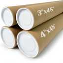 4 Pack Poster Mailing Tubes with Caps, Heavy Duty Cardboard Poster Tube, Shipping Tube for Prints, Documents, Crafts & Golf Clubs (4in*48in, 3in*48in)