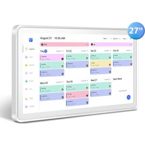 Digital Calendar 27", Wall Touch Screen, No Subscription | Instant Phone Sync, Photo Gallery, Custom Lists, Task Charts, Family Calendar for Home Office Organization
