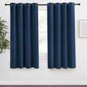 NICETOWN Moroccan Blue Blackout Curtain 57 inch Length, W55 Inch, 8 Grommets Top, 1 Piece, Thermal Insulated Modern Window Treatment Soundproof Drape Panel for Bedroom/Living Room
