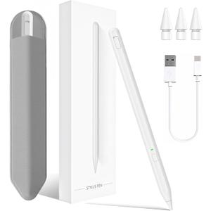 Stylus Pen for iPad 11th&10th Generation,Milikilo Pen with Pencil Holder,Palm Rejection,for Air11&13"(M2/M3), Pad Pro 11"&13"(M4),iPad 6-11th,iPad Pro 11"/12.9 ", iPad Air 3/4/5,Mini 5/6 (White)