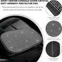 DXNQ Bling Car Armrest Cover, 11.8"8.5" Crystal Rhinestone Auto Center Console Protective Cover, Bling Charming Arm Rest Cushion Pad for Most Cars SUVs Trucks, Car Accessories (Black&White)