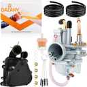 QAZAKY Carburetor Compatible with Polaris Sportsman Scrambler Predator 50 90 50cc 90cc Carb ATV Quad Yamaha Jog 90 100 90cc 100cc 4DM E-Ton Viper RXL70 2-Stroke RXL50 AXL50 TXL50 Beamer R2