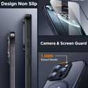 SPIDERCASE Magnetic for iPhone 16 Pro Max Case, Translucent Matte with 2PCS Tempered Glass Screen Protector [Upgraded Full Camera Protection] Anti-Scratch Slim Phone Case Slim Phone Case,Black