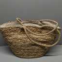 Cabilock Woven Tote Woven Bag Basket Tote Wicker Bag Seagrass Basket Garden Plant Container for Storage Laundry Picnic Beach Storage Bins Toys