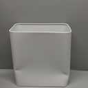 mDesign Stainless Steel Slim Rectangular Modern Metal 2.6 Gallon Trash Can Wastebasket, White
