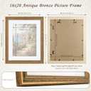 Golden State Art 16x20 Ornate Picture Frame Display 12x16 Photo With Mat | Frame with Plexiglass, Ornate Picture Frames for Wall Display, 12x16 Photo With Mat or 16x20 without Mat for Antique Decor