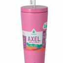 BottlesManna™ Axel™ Stainless Steel Tumbler With Straw - Pink 26oz