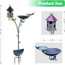 54.3 Tall Outdoor Metal Bird Bath Combo, Birdhouses for Outdoors, Bird Feeder Tray and Planter 4 in 1 Garden Yard Decoration
