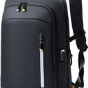 Slim Laptop Backpack for Men, 17.3 Inch Expandable Business Travel Backpack with USB Charging Port, Lightweight Work Computer Bag, Black