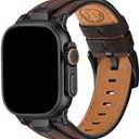 Wristitani Leather Bands Compatible with Apple Watch Band 49mm 46mm 45mm 44mm 42mm for Men, Metal Connector & Genuine Leather Replacement Straps for iWatch Ultra3/2/1 SE3/2/1 Series 11 10 9 8 7 6 5 4 (Dark Coffee)