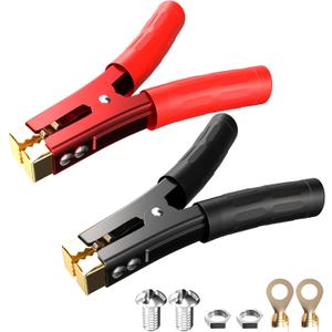 Goupchn Heavy Duty Crocodile Clamps Pure Copper 1000A Car Battery Charger Clamps 2PCS Power Replacement Battery Alligator Clips Jumper Cable Clamps Welder Clips for Car Automotive Vehicle Boat