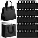 50 Pcs Insulated Take Away Bags Bulk Thermal Insulation Food Bags for Coffee Milk Tea Hot Cold Fresh Food Seafood for Catering Restaurant Grocery (9.45x9.45x5.91inch,Black)