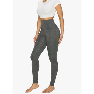 Women's Cotton and Spandex Leggings Pants with Full Length - Great for Yoga, Workout, Exercise, Gym and Running Size L
