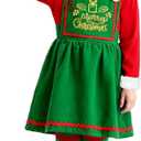 Kids Holiday Elf Costumes Deluxe Grils Christmas Elf Dress Set Christmas Party Dress Outfit (9-11 Years, Green)