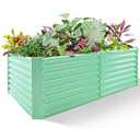 Land Guard 6×3×2ft Galvanized Raised Garden Bed, Planter Boxes Outdoor, Raised Garden Beds Outdoor for Vegetables, Flowers, Herbs, 269 Gallons, Lime Green