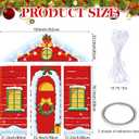 Christmas Door Decoration Santa Workshop Door Cover Christmas Holiday Red House Hanging Backdrop Xmas Porch Banner for Winter Holiday Outdoor Garage Classroom Home Decor