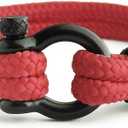 Mens Rope Bracelet - Stainless Steel Shackle, Extremely Durable and Scratch Resistant Waterproof Paracord, Handmade, Nautical Wristband for Men