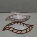 Roowest 2 Pcs Decorative Mirror Wall Decor Leaf Teardrop Mirror Wall Mounted Decorations for Living Room Bedroom Bathroom Vanity Entryway Office(Brown)