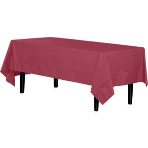 Crown Burgundy Plastic Table Cover 54" x 108"