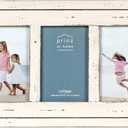 PRINZ Homestead Collage Frame for Three Photos in Antique Finish, White, 4 x 6"