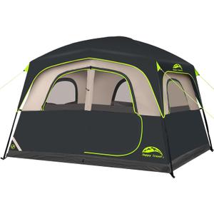 Happy Travel 6 Person Tents for Camping, Waterproof Cabin Tent with Rainfly