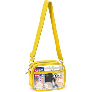 KETIEE Clear Crossbody Bag, Stadium Approved Clear Purse Bag for Concerts Sports Events Festivals (G4-macaron-yellow)