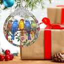 Five Little Birds 2025 Christmas Tree Ornaments - Stained Glass, Holiday & Christmas Tree Decor, Gift Idea & Exchange