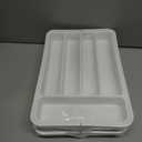 2 x Aujen Silverware Organizer - Expandable Kitchen Drawer Organizer, Adjustable Utensil Organizer, Cutlery Tray for Forks, Knives, Multipurpose Kitchen Organizers and Storage Solution, White, Medium