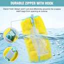 Shoe Washing Machine Bag, Shoe Laundry Bag for Washer and Dryer, Include Dry Net Bag, Reusable and Durable Zipper with Hook Design, Shoe Washing Bag for Sneaker (Yellow, 2 Pack)
