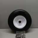 13x5.00-6 Flat Free Lawn Mower Tire, Zero Turn Mower Front Tires, 13x5x6 Solid Mower Wheel for Residential and Commercial, with 1/2" 3/4" 5/8" Precision Bearings, 3.25"-6.85" Centered Hub, 2 Pack (White)