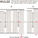 MIULEE 100% Blackout Curtains 120 Inch Long 2 Panels for Bedroom, Thick Luxury Faux Linen Black Out Curtain Room Darkening Back Tab Pleat Window Textured Drapes with Hooks for Living Room, Gery (Grey)