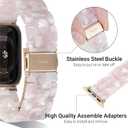 MAIRUI Resin Watch Band Compatible with Apple Watch for Women Men 49mm/45mm/44mm/42mm Series 9/8/7/6 SE Slim Bands Strap Bracelet Wristband for iWatch 5/4/3/2/1/Ultra/Ultra 2(Light Pink)