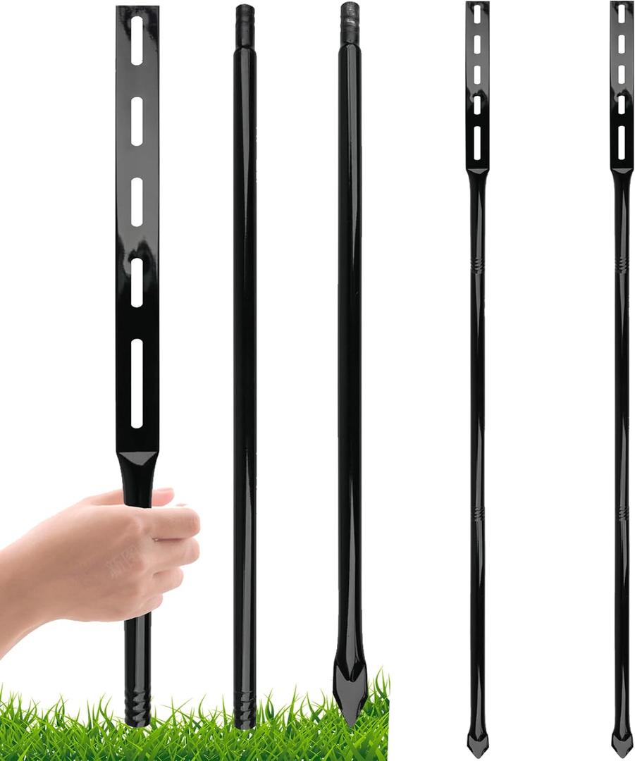 Heavy Duty Metal Sign Stakes, 54 Inch Black Metal Post Stand for Yard Signs, 2Pack