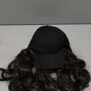 S-noilite 16" Baseball Cap with Hair Baseball Hats with Hair Attached Curly Wavy Cap Wig with Hair Extensions Adjustable Culry Baseball Hat Wig for Women (16" -Curly, Dark Brown)