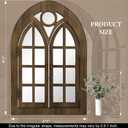 Arched Window Mirror for Wall Decor,Farmhouse Window Pane Mirror | Open & Close Design, Rustic Wood Wall Mirror for Living Room, Entryway, Bedroom Decorative (28" x 41", Walnut, 1 Pack)