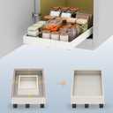 Pull out Cabinet Organizer,Expandable Width(11"-16"),Depth(17"-24") with 3 Rails,Roll out Drawers,No Drill Adjustable Slide out Shelves for Kitchen,Pantry,for Both Lip and Lip-Free Cabinets,White(1PC)