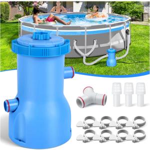 Basic Series 530 GPH Above Ground Pool Filter Pump - ETL Certified Pool Cartridge Filter Pump System with GFCI Protection | Enhances Water Clarity - Effectively Removes Impurities from Water