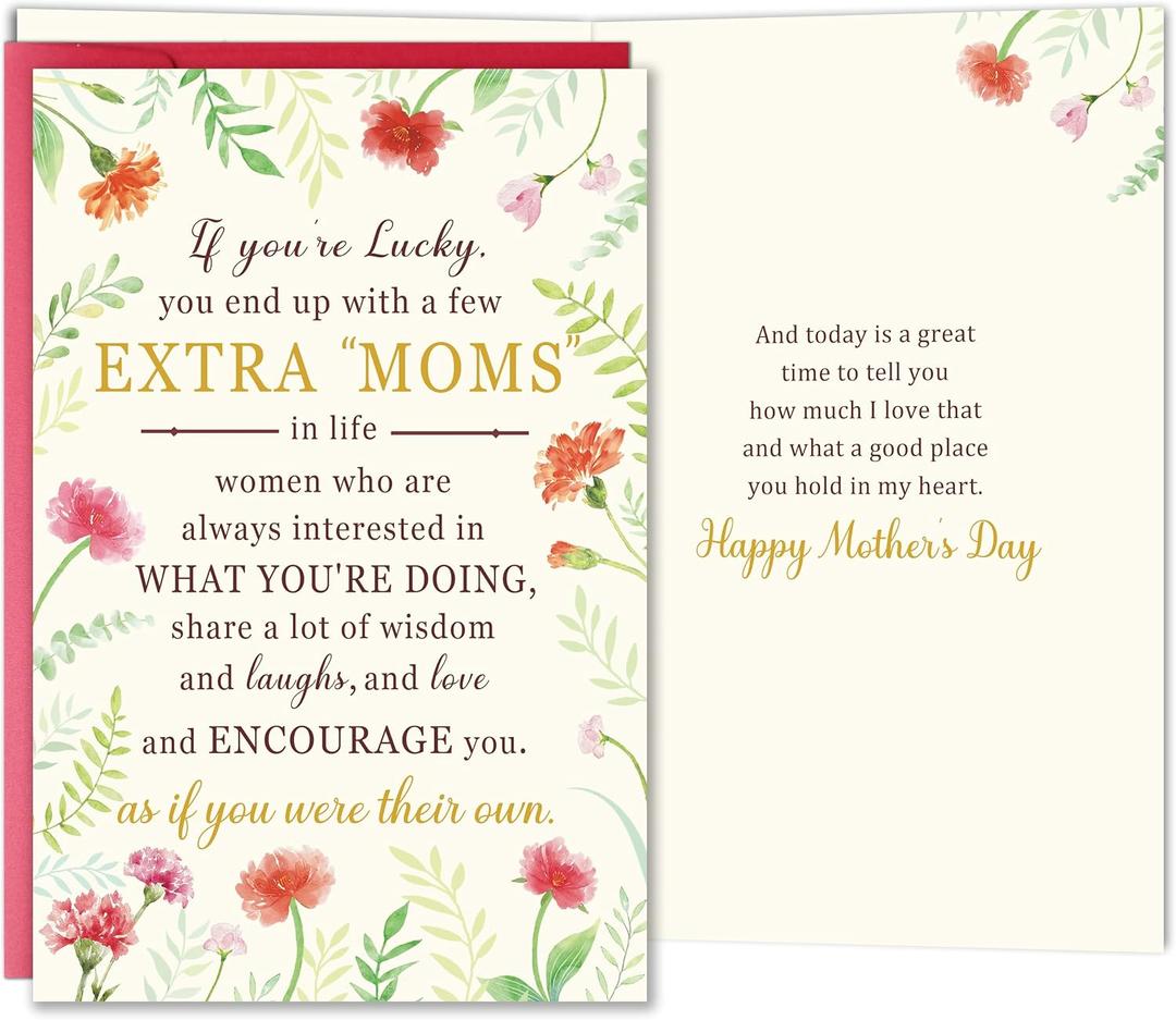 2 x Mother’s Day Card for Bonus Mom, Mom Mothers Day Card Gift from Husband Stepchild, Heartfelt Stepmom Appreciation Cards